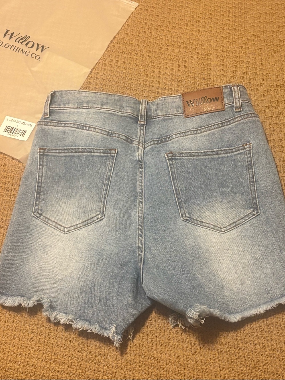 Risen high waisted jean shirt in size large